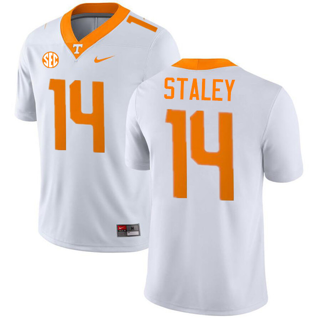 #14 Braylon Staley UT Vols Jerseys,Tennessee Volunteers College Football Jerseys Stitched-White